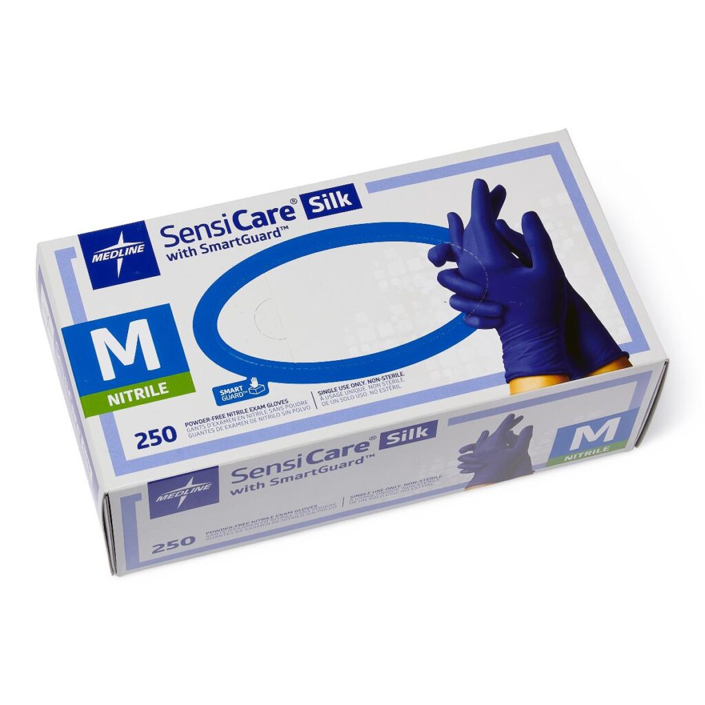 Gants nitrile pour examen 9'' Medline SensiCare 3.5mil (250/boite)