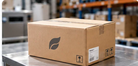 Caisse de carton scellée prête à l'expédition